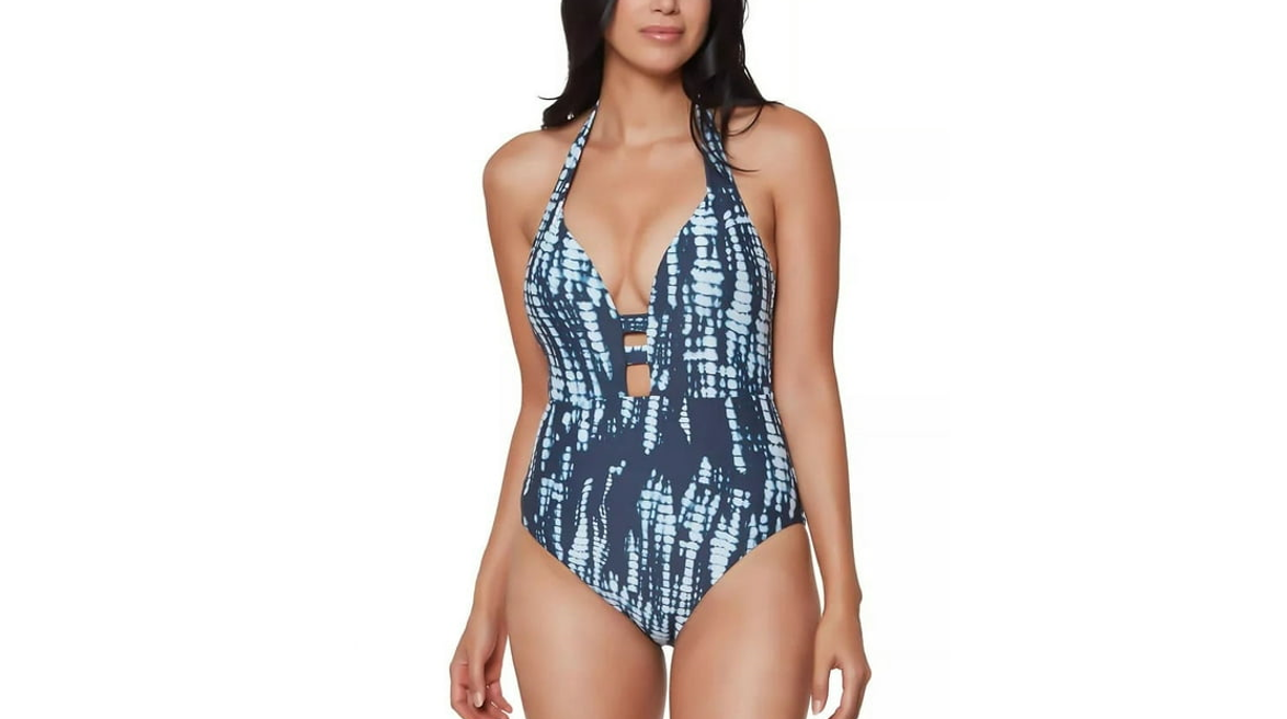 Bar III INK WELL Tie-Dyed One-Piece Swimsuit, Ink Well, X-Small