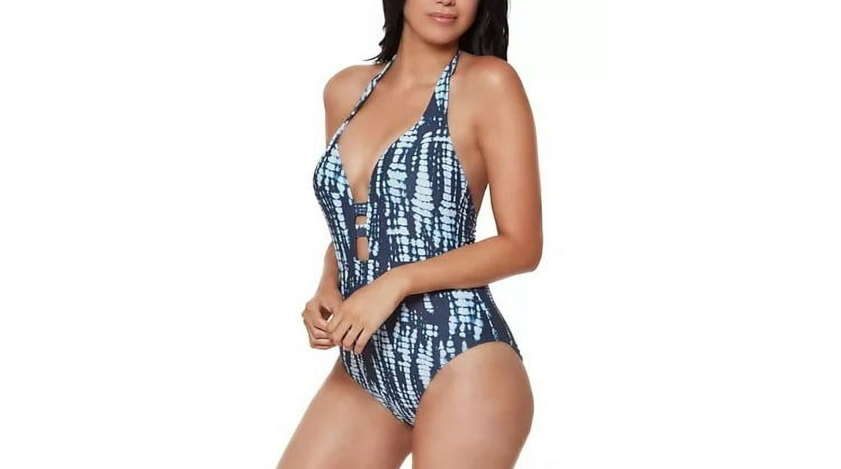 Bar III INK WELL Tie-Dyed One-Piece Swimsuit, Ink Well, X-Small