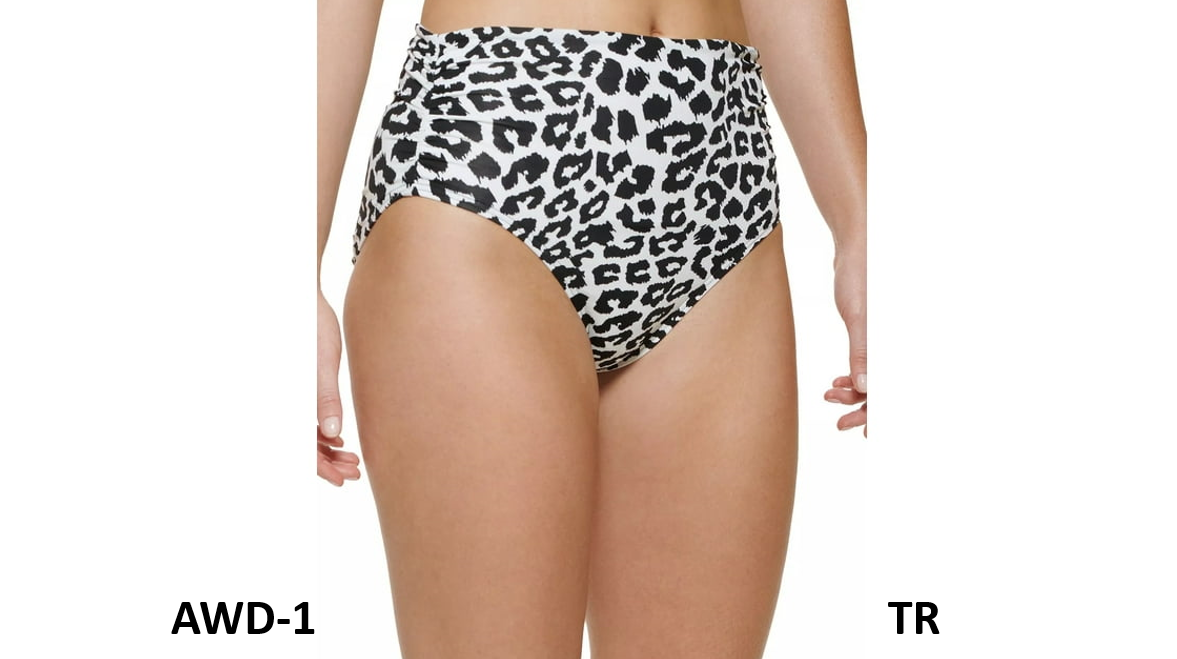 Calvin Klein Women Leopard Print No-Muffin-Top Convertible Bikini Bottom Multi,M