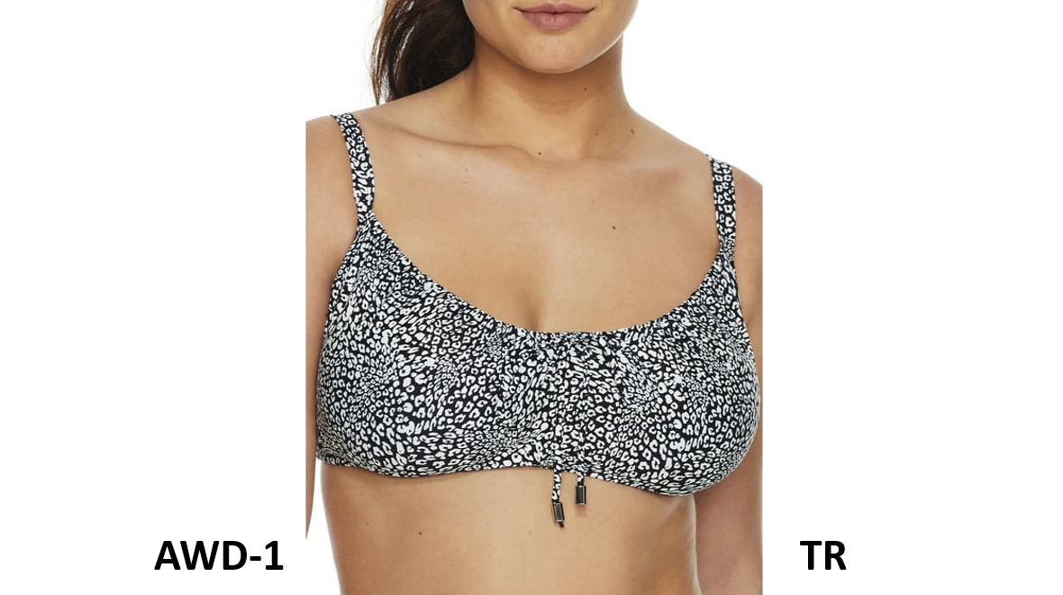 Coco Reef Womens St. Tropez Supreme Shirred Underwire Bikini Top, Black, 32/34D