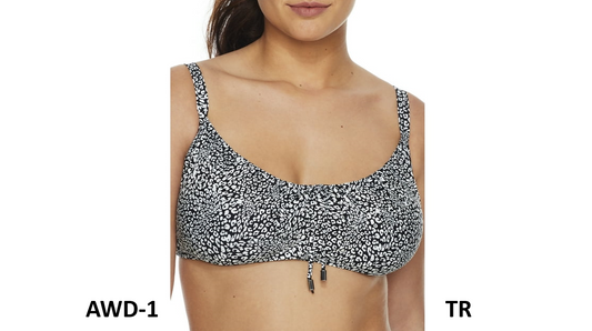 Coco Reef Womens St. Tropez Supreme Shirred Underwire Bikini Top, Black, 32/34D