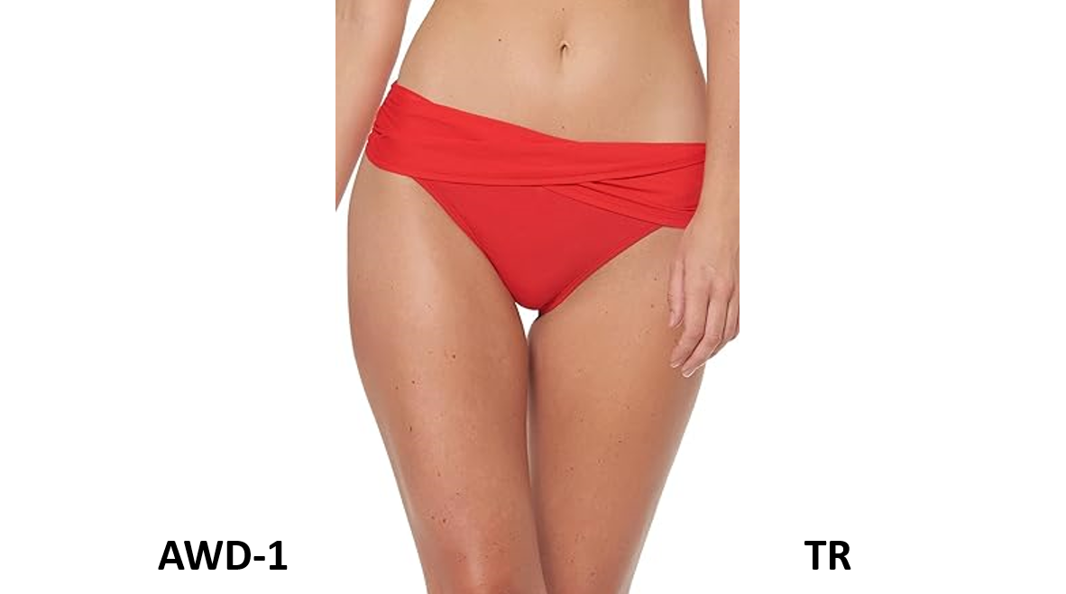 Bleu Rod Beattie Kore Bottoms for Women Sarong Hipster Bottoms, Scarlet, Size 10