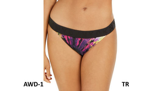 Dkny Tie-Dye Logo Bikini Bottoms Women's Swimsuit, Multicolor, XXL