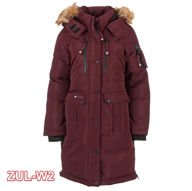 Canada Weather Gear Women's Long Puffer Coat Jacket Coat Craneberry/natural M