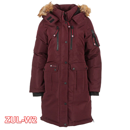 Canada Weather Gear Women's Long Puffer Coat Jacket Coat Craneberry/natural M
