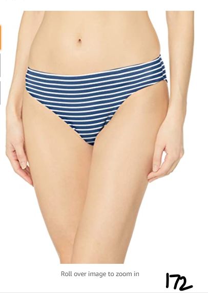 Amazon Essentials Women's Classic Bikini Swimsuit Bottom Navy Stripe XXL
