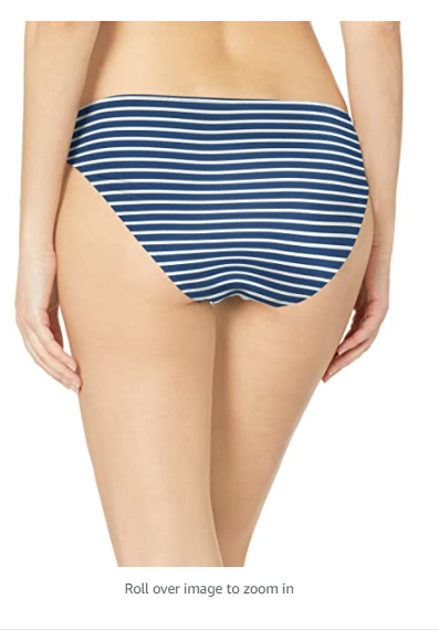 Amazon Essentials Women's Classic Bikini Swimsuit Bottom Navy Stripe XXL