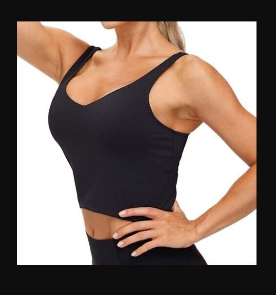 Women’s Longline Sports Bra Wirefree Padded Support Tank Top- The Gym People L