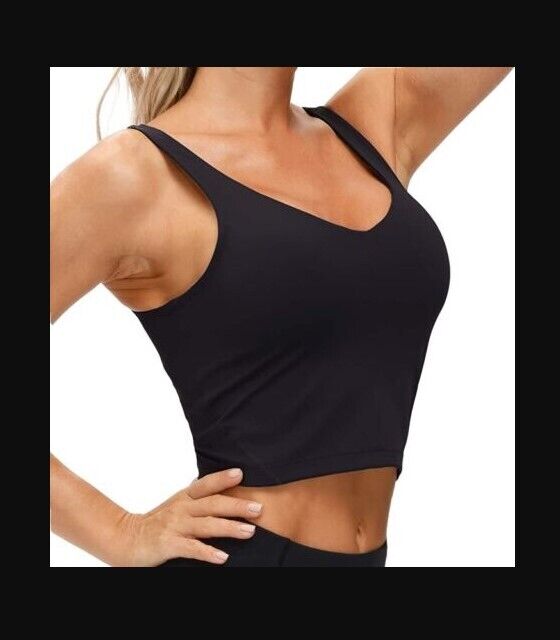 Women’s Longline Sports Bra Wirefree Padded Support Tank Top- The Gym People L