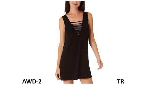 California Waves Juniors Black Strappy Swim Cover-Up Dress, Black, Small
