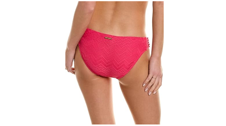 Vince Camuto Women's Crochet Bikini Bottoms, Hipster, Dragon Fruit, Medium