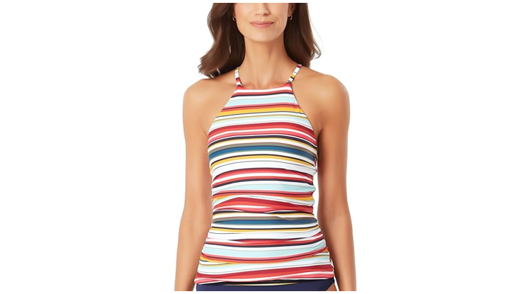 Anne Cole Women's Standard Tankini Swimsuit, Multi Print, Medium