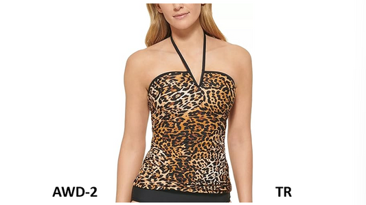 Calvin Klein Women's V Wire Halter Tankini, Strap Closure, Jaguar, Medium