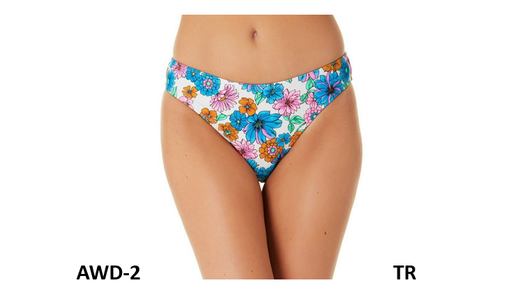 California Waves Women's Hawaii Sunsets Hipster Bottoms Swimsuit Blue Size Small