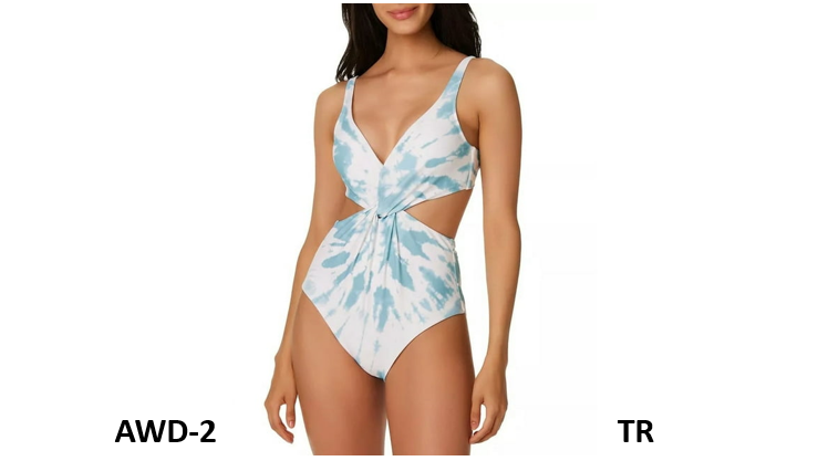 Bar III ABALONE BLUE Spiraling Twist-Front Monokini One-Piece Swimsuit XL