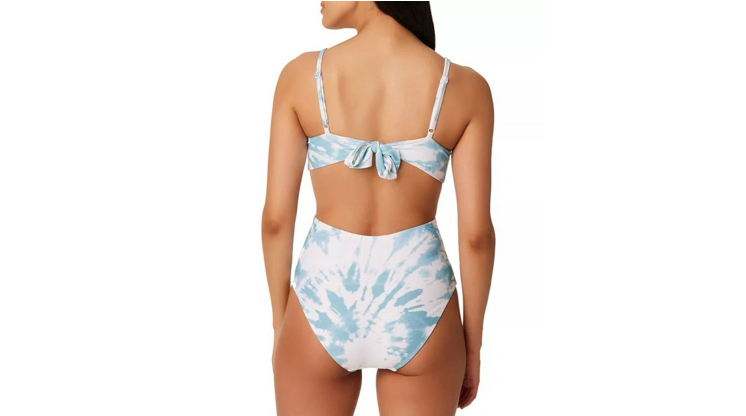 Bar III ABALONE BLUE Spiraling Twist-Front Monokini One-Piece Swimsuit XL