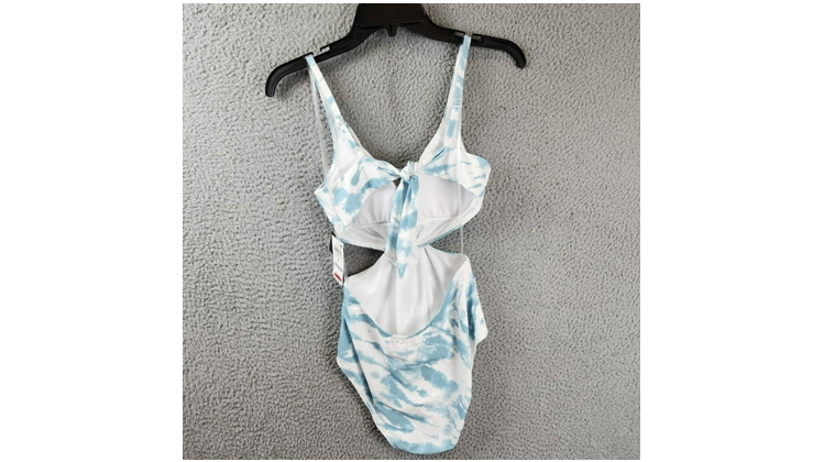 Bar III ABALONE BLUE Spiraling Twist-Front Monokini One-Piece Swimsuit XL