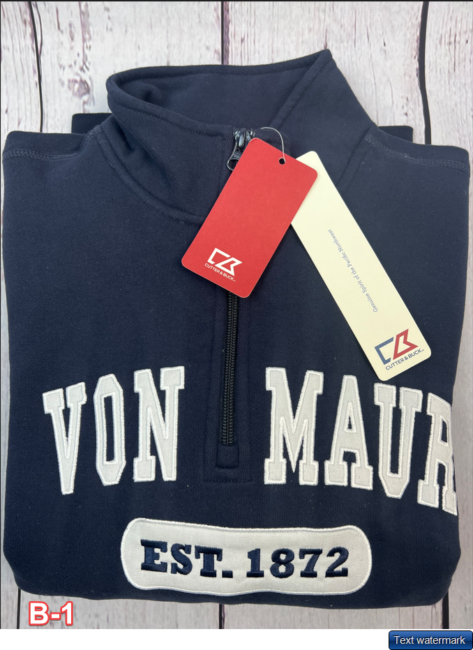 Cutter & Buck Men's Quarter Zip Van Maur Long Sleeve Sweatshirt Navy M/XL