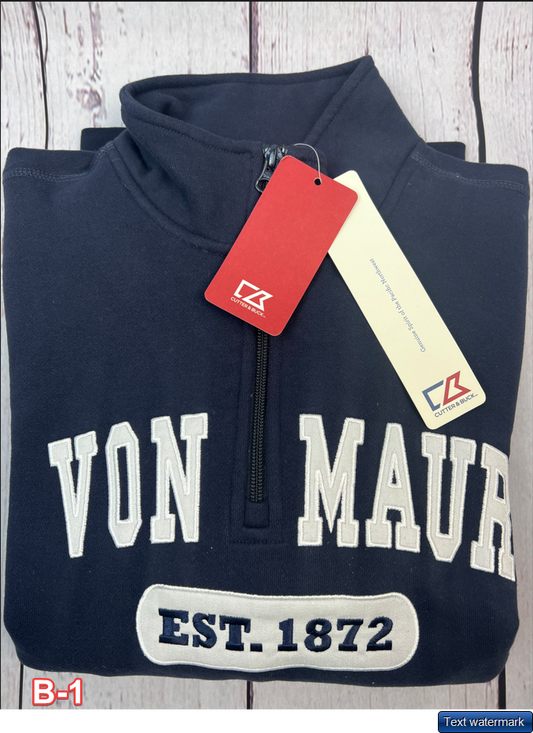 Cutter & Buck Men's Quarter Zip Van Maur Long Sleeve Sweatshirt Navy M/XL