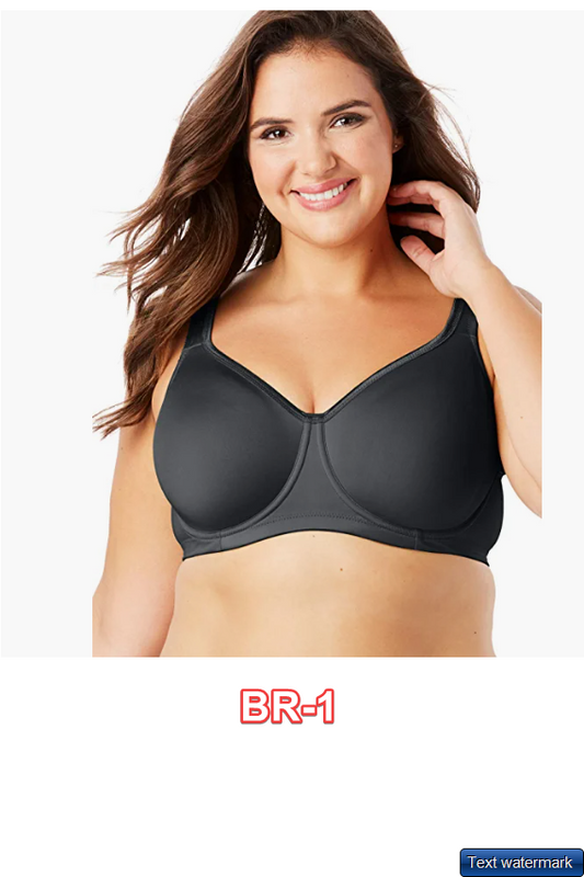 Comfort Choice Plus Unilined Underwire Padded Bra - Black 46DDD