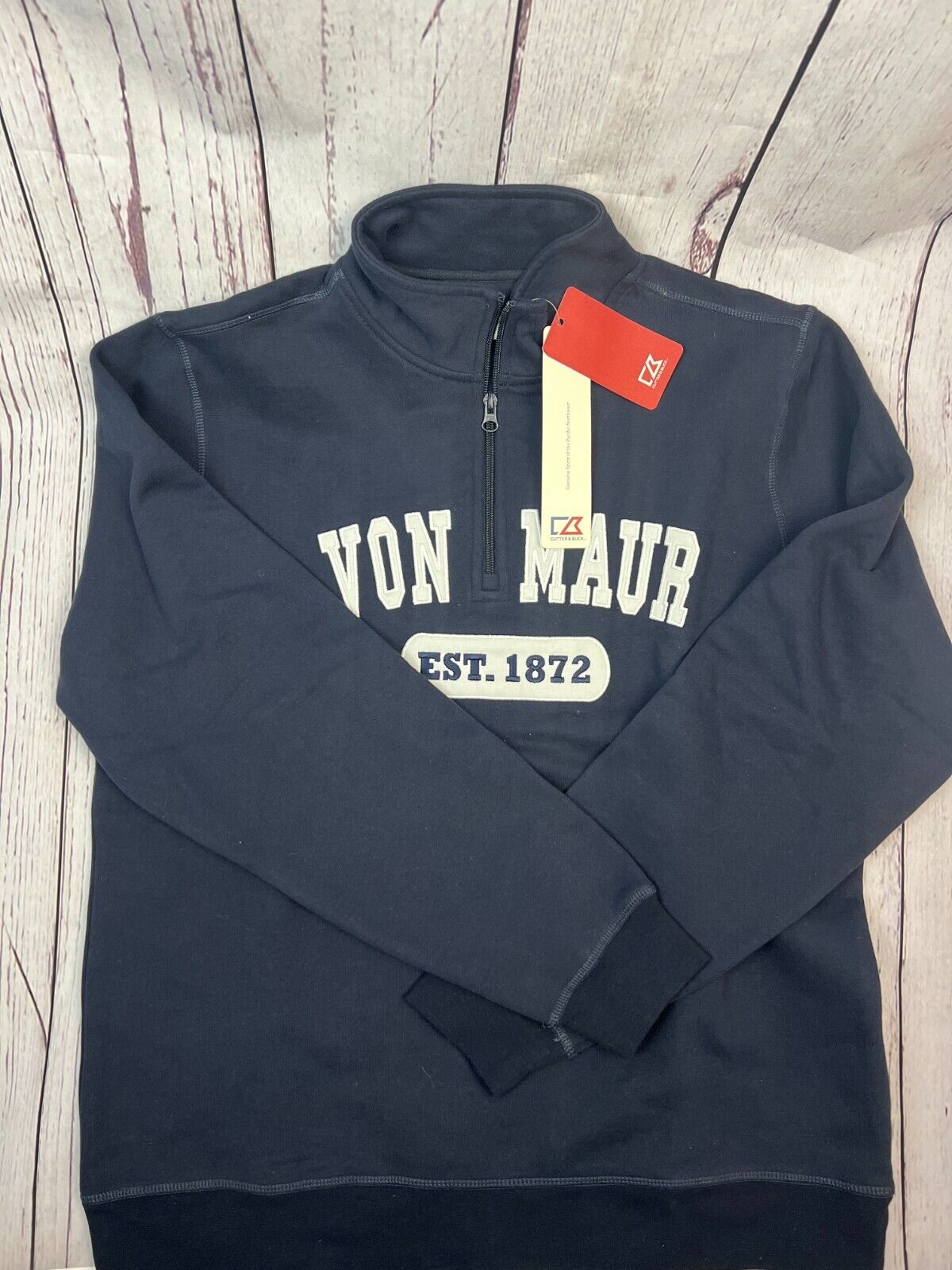 Cutter & Buck Men's Quarter Zip Van Maur Long Sleeve Sweatshirt Navy M/XL