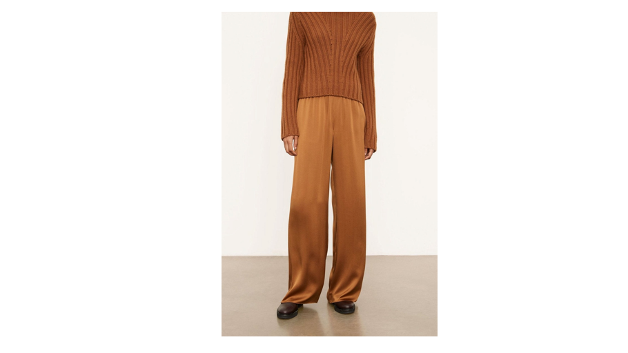 Vince WOMENS Silk Pajama Pant in Vicuna, MEDIUM