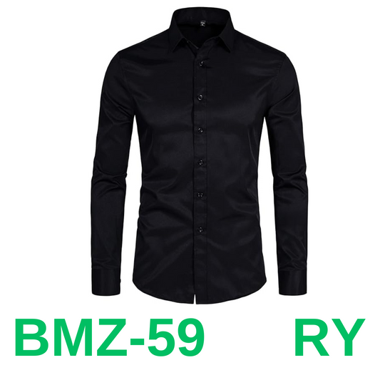 DELCARINO Men's Long Sleeve Button Up Shirts Solid Slim Fit Casual Business, S