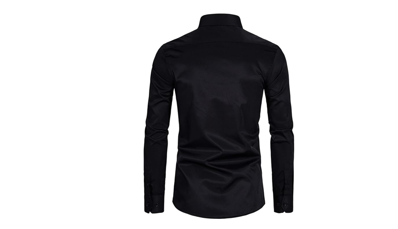DELCARINO Men's Long Sleeve Button Up Shirts Solid Slim Fit Casual Business, S