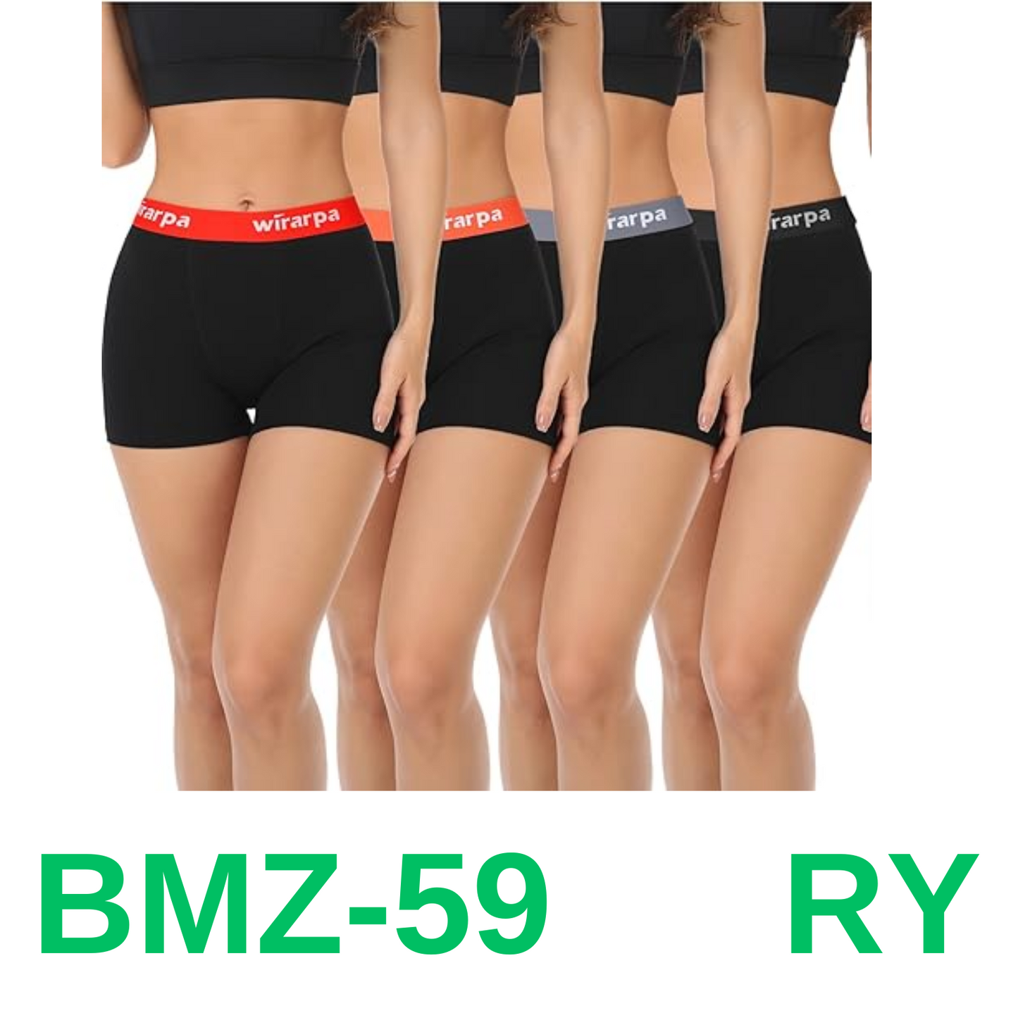 wirarpa Women's Cotton Boxer Briefs Underwear Boy Shorts 4 Pack Black, Medium