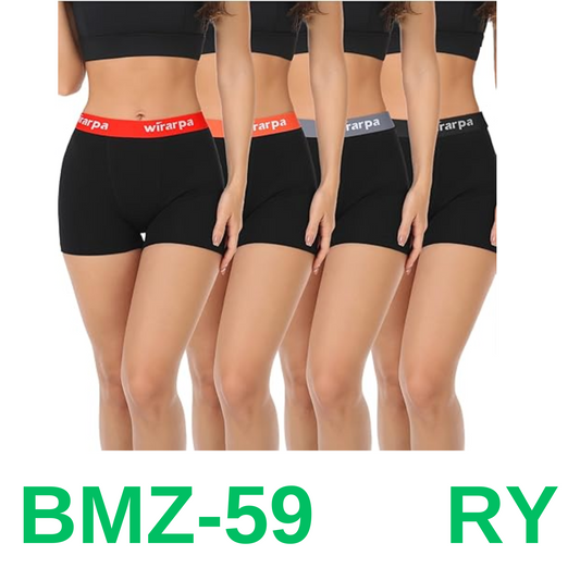 wirarpa Women's Cotton Boxer Briefs Underwear Boy Shorts 4 Pack Black, Medium