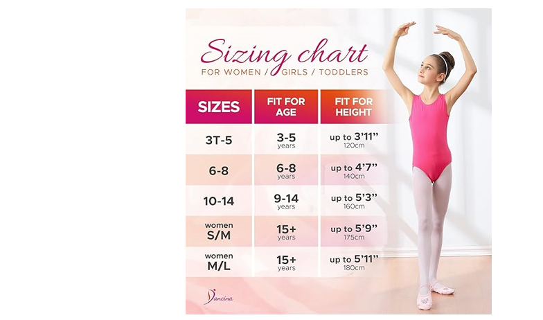 Dancina Footed Dance Tights Modest Thick Opaque Nylon Plus Size Teenagers, L