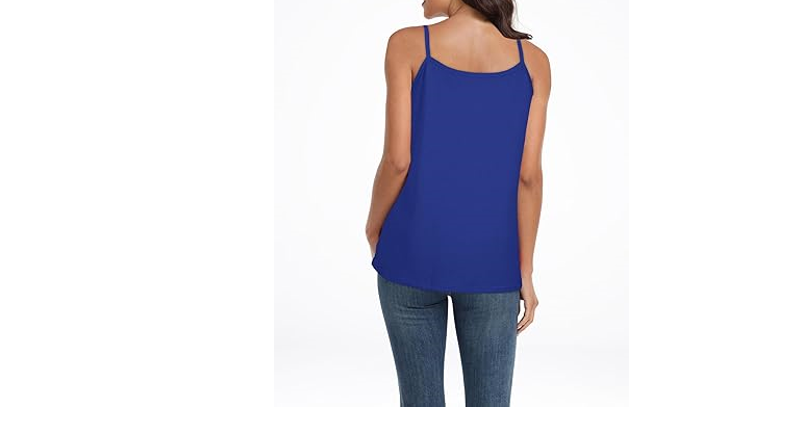 Summer Tops for Women Loose Spaghetti Strap Sleeveless Plus Size Blouses, 2XL