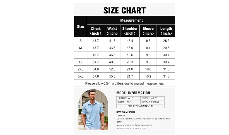 COOFANDY Mens Cuban Shirt Linen Guayabera Shirts Short Sleeve Button Down, M