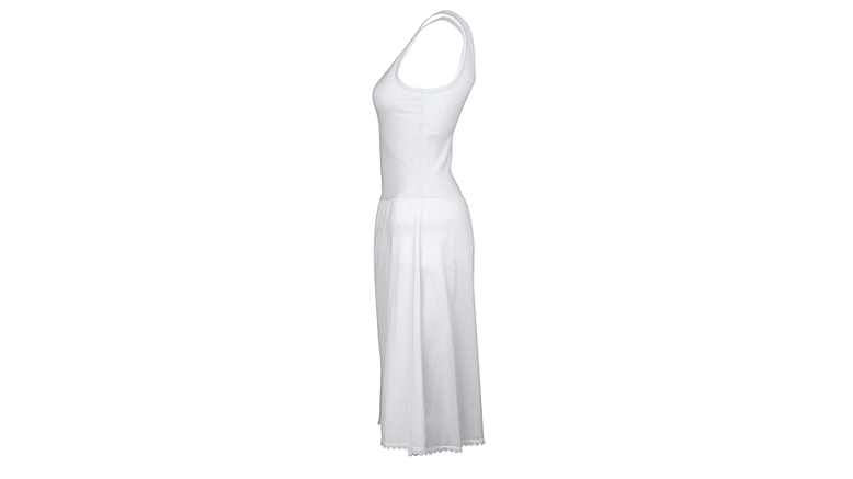 TruFit Women's Cotton Full Length Dress Slip, 34-22 Length, White,34-22