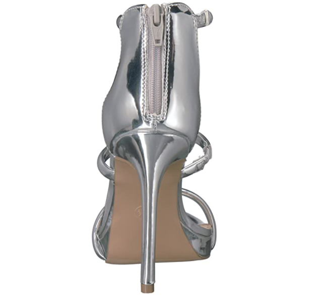 Topline Women's Lover Dress Sandal Silver Stiletto heel  Sz8 **NIB**