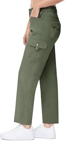 TBMPOY Womens Cargo Hiking Quick Dry Convertible Lightweight Waterproof Pants, M