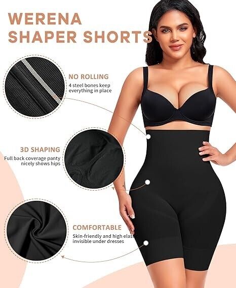 Werena Tummy Control Shorts for Women Seamless High Waisted Body Shapewear, XXL