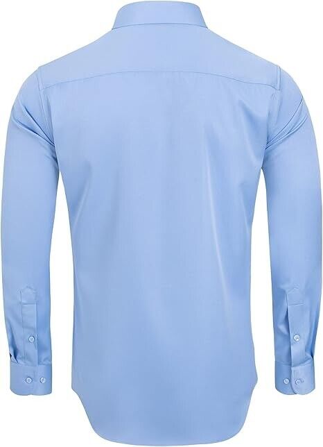 Alimens & Gentle Men's Dress Shirts Long Sleeve Wrinkle-Free Stretch Shirts, XL