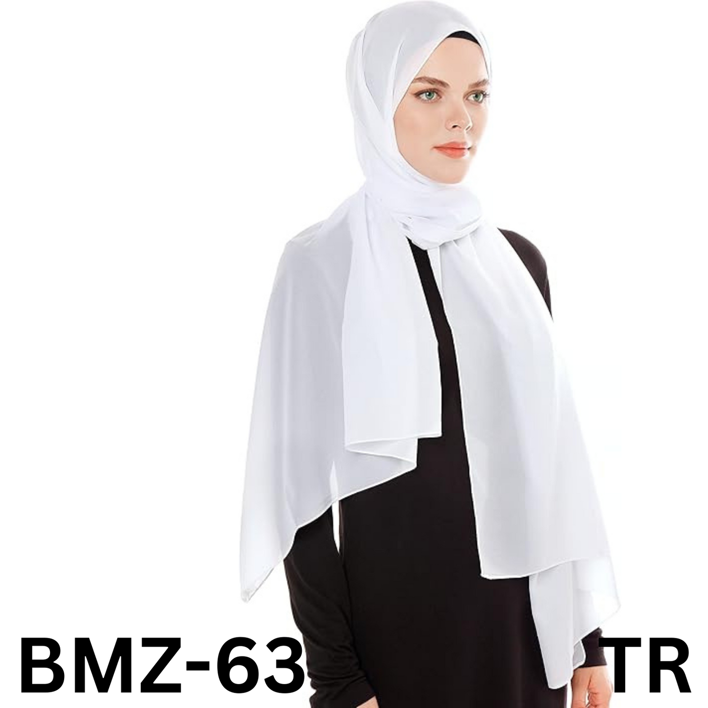 Ayisah Hijab for Women, Chiffon Hijab Scarf - White Hijab Soft Hijabs Scarves
