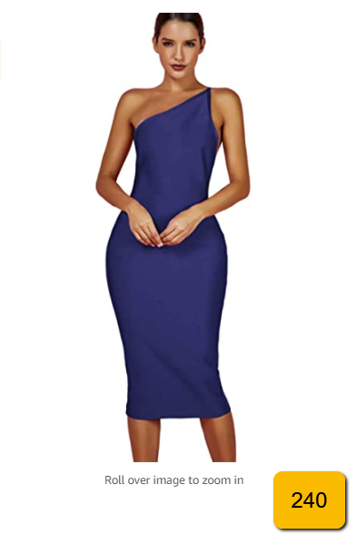 whoinshop Women's One Shoulder Bandage Evening Knee Length Cocktail Party Dress