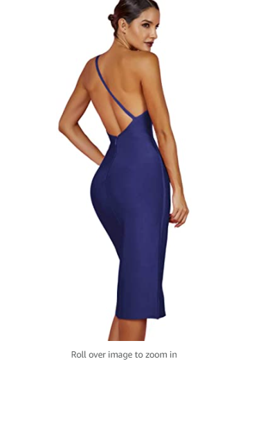 whoinshop Women's One Shoulder Bandage Evening Knee Length Cocktail Party Dress