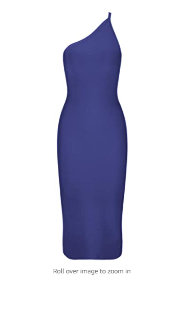 whoinshop Women's One Shoulder Bandage Evening Knee Length Cocktail Party Dress