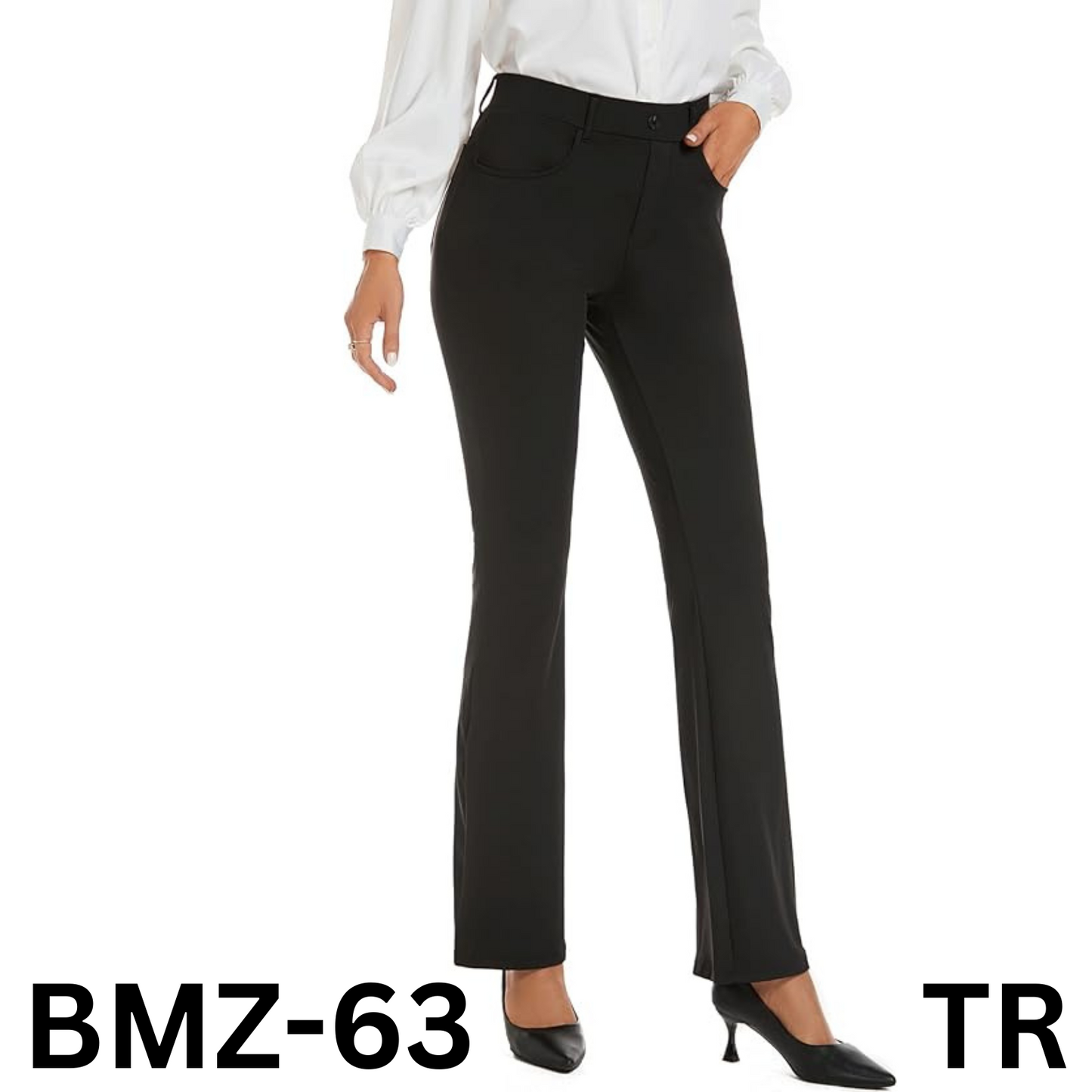 adorence Black Dress Pants, Black Slacks, Women Pants Dressy Casual Yoga, 29"- L