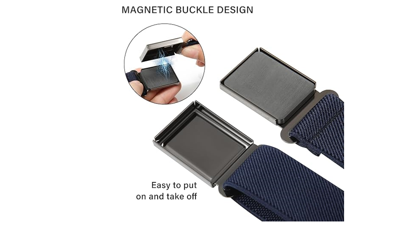 AWAYTR 3 PCS Kids Adjustable Magnetic Belts - Easy to Use Magnetic Buckle Belt