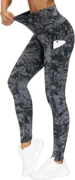 THE GYM PEOPLE Thick High Waist Yoga Pants with Pockets,Tummy Control Legging XL