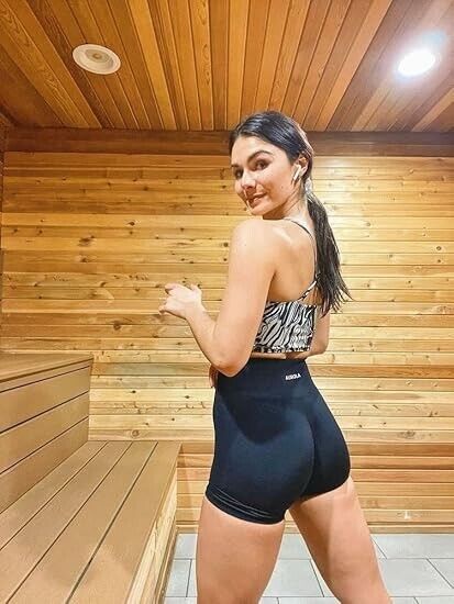 AUROLA Intensify Workout Shorts for Women Seamless Scrunch Gym Yoga Shorts, L