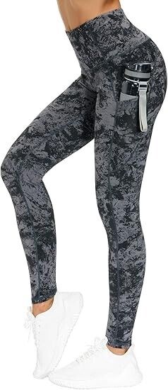 THE GYM PEOPLE Thick High Waist Yoga Pants with Pockets,Tummy Control Legging XL