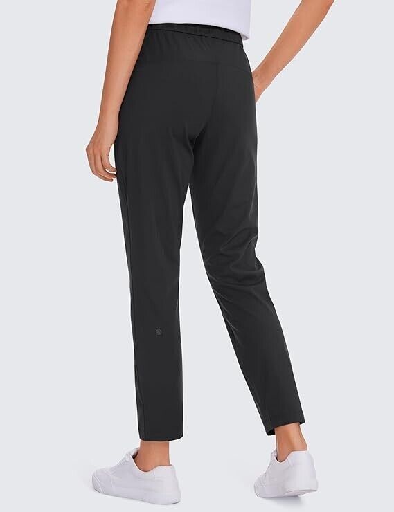 CRZ YOGA Womens 4-Way Stretch Ankle Golf Pants - 7/8 Dress Work Pants Pockets, L