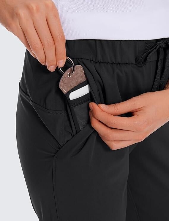 CRZ YOGA Womens 4-Way Stretch Ankle Golf Pants - 7/8 Dress Work Pants Pockets, L