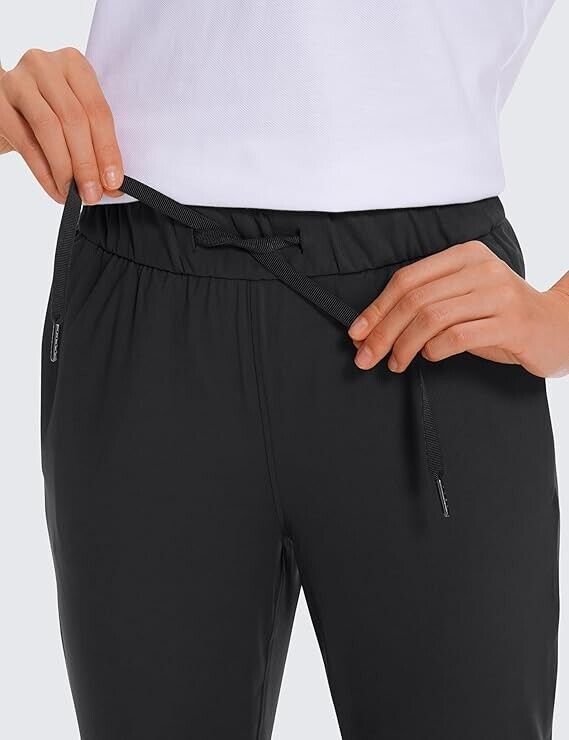 CRZ YOGA Womens 4-Way Stretch Ankle Golf Pants - 7/8 Dress Work Pants Pockets, L